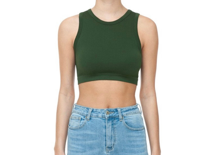 Vicky Crop Top(Olive)